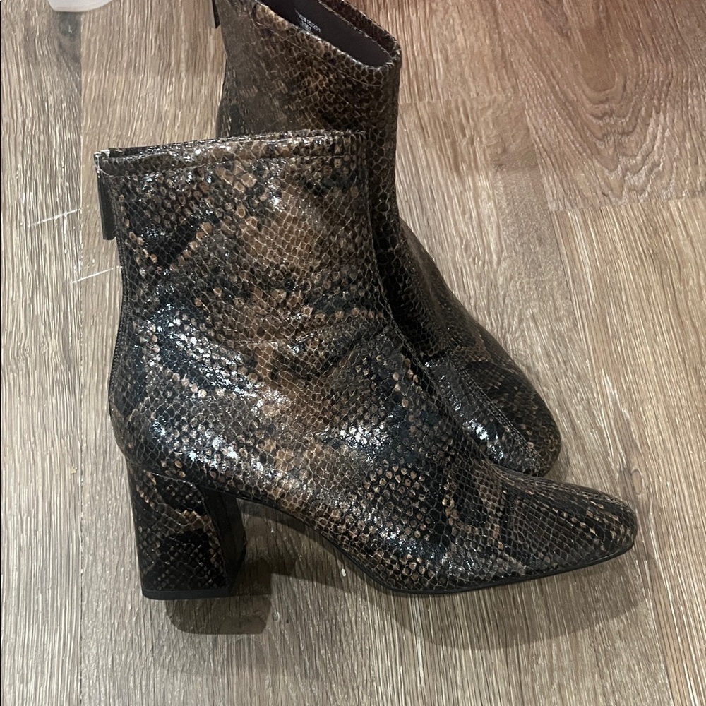 Zara Python Print Ankle Boots - image 1
